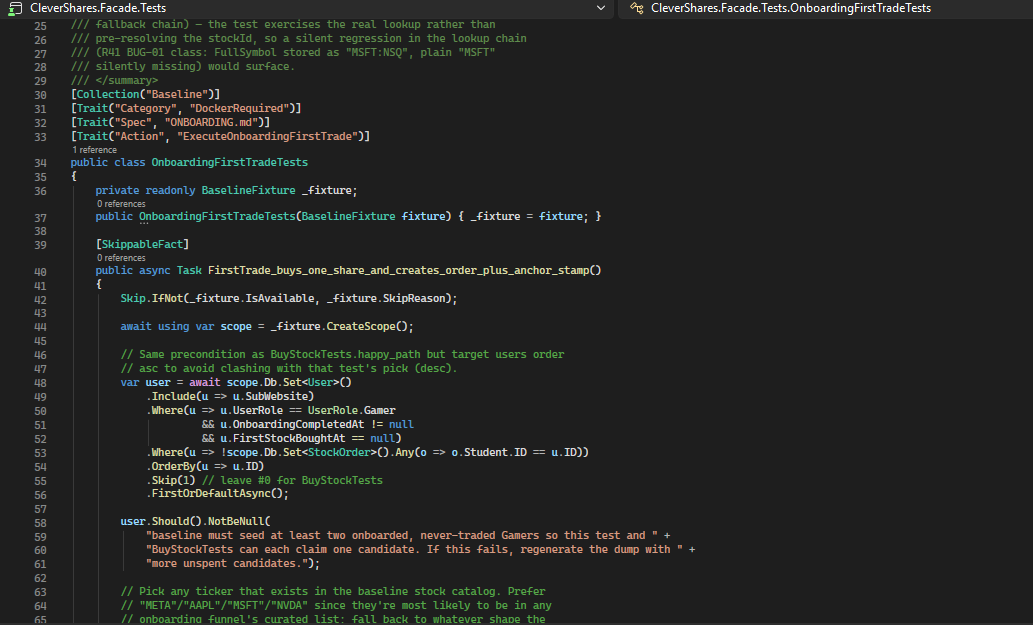 OnboardingFirstTradeTests source